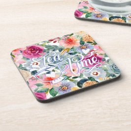 Theetijd Bloemen Bier Onderzetter
