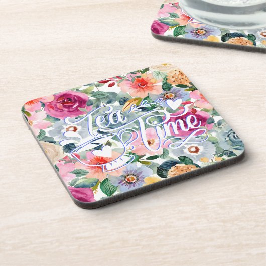 Theetijd Bloemen Bier Onderzetter (Linkerzijde)