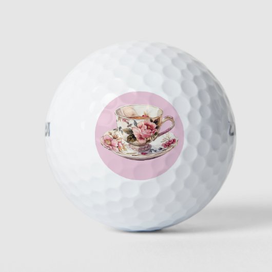 Theetijd Bloemen Golfballen (Voorkant)