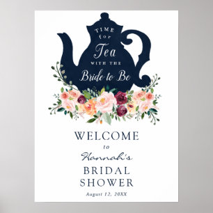 Theetijd Bruidsbruiloft Welkomstbord Poster