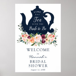 Theetijd Bruidsbruiloft Welkomstbord Poster