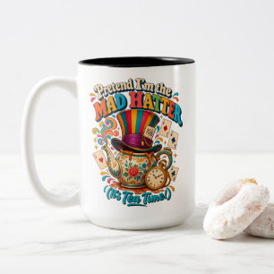 Theetijd Doe alsof ik de gekke hoedenmaker ben The Tweekleurige Koffiemok