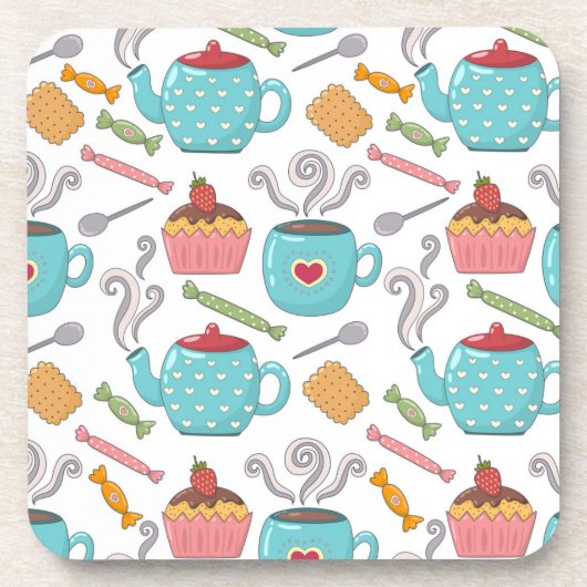 Theetijd en zoete coasters bier onderzetter (Voorkant)