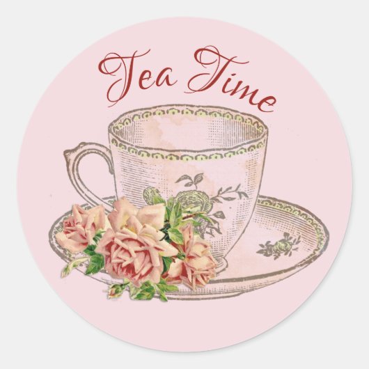 Theetijd enveloppe zegels, sticker (Voorkant)