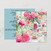 Theetijd Extravaganza: Theetuin, een Baby shower Kaart (Voorkant / Achterkant)