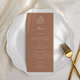 Theetijd Handgetekende Bruine Bruiloft Borrel Menu