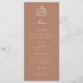Theetijd Handgetekende Bruine Bruiloft Borrel Menu (Voorkant)