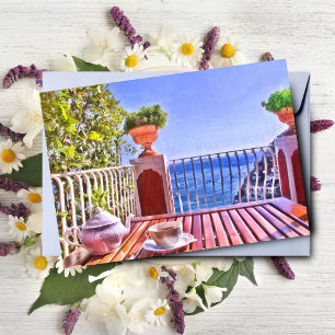Theetijd in Le Sirenuse Hotel in Positano, Italië Kaart