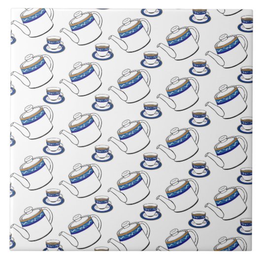 Theetijd keramische tegel tegeltje (Voorkant)