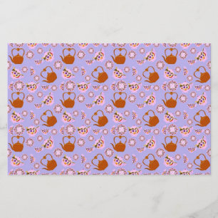 Theetijd keukenhanddoek Theepot Teacup Teakettle Briefpapier