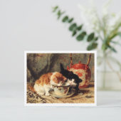 Theetijd Kittens Henriëtte Ronner-Knip Briefkaart (Staand voorkant)