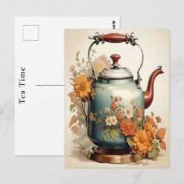 Theetijd Koffiepauze Vrienden die samenkomen Briefkaart