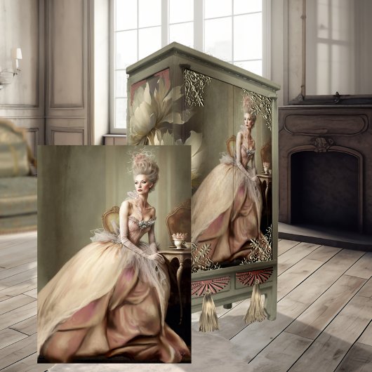 Theetijd Mary Antoinette Stijl Portret Kunst Tissuepapier