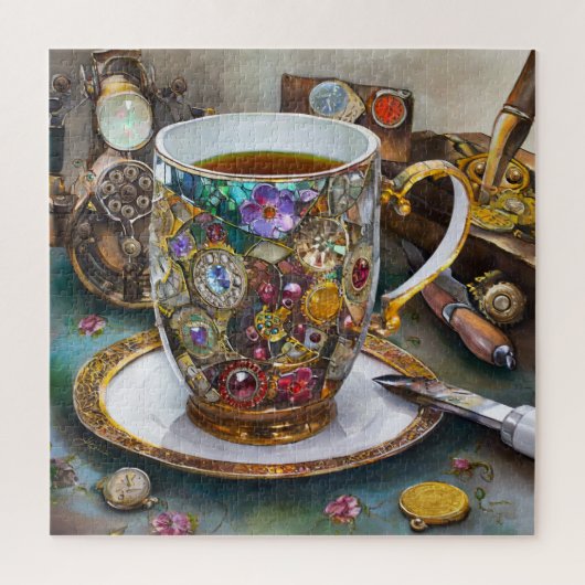 Theetijd met de tijdreiziger legpuzzel (Verticaal)