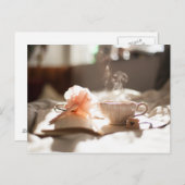 Theetijd met een goed boek in bed briefkaart (Voorkant / Achterkant)