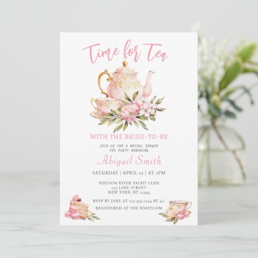 THEETIJD MET HET BRUID-TO-BE VRIJGEZELLENFEEST KAART (Staand voorkant)