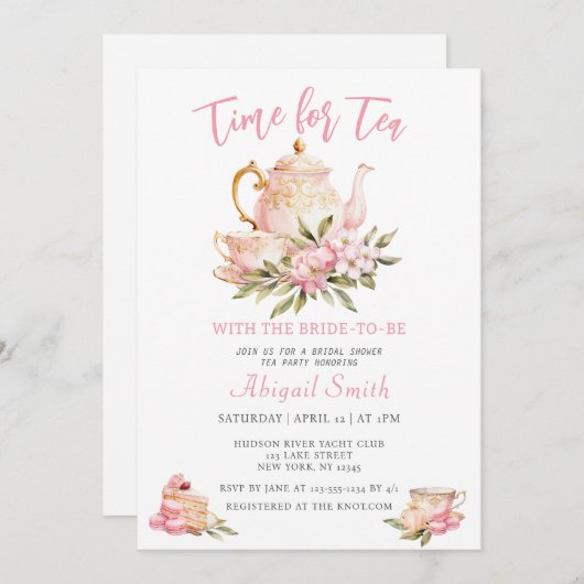 THEETIJD MET HET BRUID-TO-BE VRIJGEZELLENFEEST KAART (Voorkant / Achterkant)