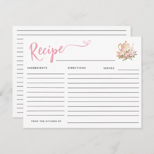 THEETIJD MET HET BRUID-TO-BE VRIJGEZELLENFEEST REC INFORMATIEKAARTJE (Voorkant / Achterkant)