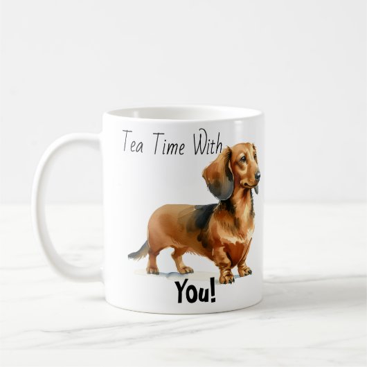 Theetijd met jou! Dachshund Schattige Koffiemok (Links)