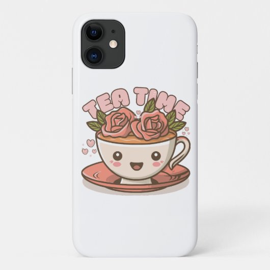 Theetijd Rozen Thee Kawaii Case-Mate iPhone Case (Achterkant)