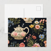 Theetijd, schilderachtig  patroon briefkaart (Voorkant / Achterkant)