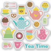 Theetijd Stickerblad Sticker (Voorkant)