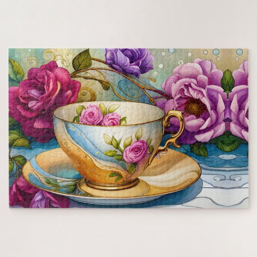 Theetijd - Tea Cup Kunst Legpuzzel (Horizontaal)