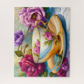 Theetijd - Tea Cup Kunst Legpuzzel (Verticaal)