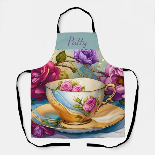 Theetijd - Tea Cup Kunst Schort (Voorkant)