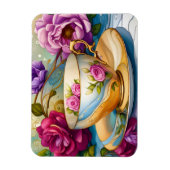 Theetijd - Theekopjes Kunst  Magneet (Verticaal)