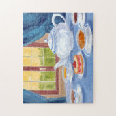 Theetijd Theepot & Kopjes Puzzel (Verticaal)
