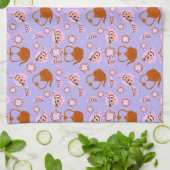 Theetijd! Theepotten Theekopjes Bord & Koperen The Theedoek (Gevouwen)