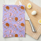Theetijd! Theepotten Theekopjes Bord & Koperen The Theedoek (Quarter Fold)