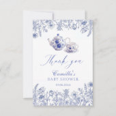 Theetijd Toile thema Baby shower Bedankkaart (Voorkant)