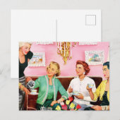 Theetijd uit de jaren 50 briefkaart (Voorkant / Achterkant)