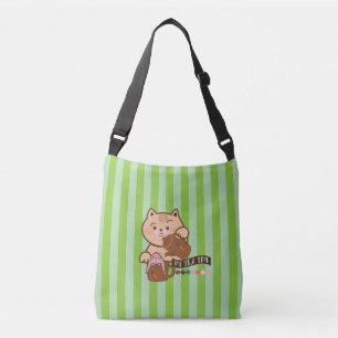 theetijd van kat en konijn crossbody tas