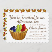 Theetijd Verjaardags Bruidsfeest Taart Kaart (Voorkant / Achterkant)