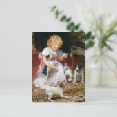 Theetijd voor Fox Terrier Puppies Dog Art Briefkaart (Staand voorkant)