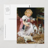 Theetijd voor Fox Terrier Puppies Dog Art Briefkaart (Voorkant / Achterkant)