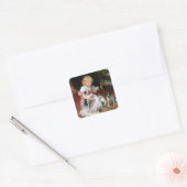 Theetijd voor Fox Terrier Puppies  Dog Art Vierkante Sticker (Envelop)