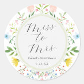 Theetijd Whimsical Wilde Bloemen Bruids-Shower Ronde Sticker (Voorkant)