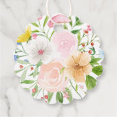 Theetijd Whimsical Wilde Bloemen Bruidsdouche Bedankjes Labels (Achterkant)