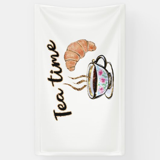 Theetijdborden, theefeest accessoires, theefeest spandoek (Verticaal)