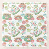 Theetijdpatroon Glazen Onderzetter (Voorkant)