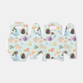 theetijdpatroon - theekopjes en theepot in bedankdoosjes (Uitgevouwen)