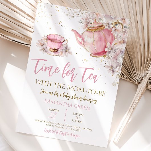 Theetuin Baby Shower met Wilde Bloemen Kaart