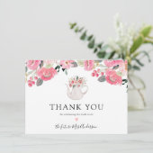 Theetuin Bruiloft Bridal Shower Bedankt (Staand voorkant)