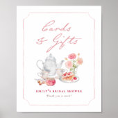 Theetuin Bruiloftsfeest Kaarten & Cadeaus Bord Poster (Voorkant)