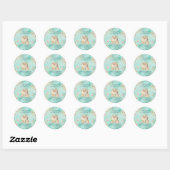 Theetuin met wilde bloemen Turquoise Bruiloftsfees Ronde Sticker (Vel)