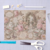 Theetuin rozen handgeschreven brieven uit het verl tissuepapier (Craft)